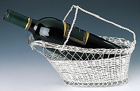 [silver wine decanting basket]